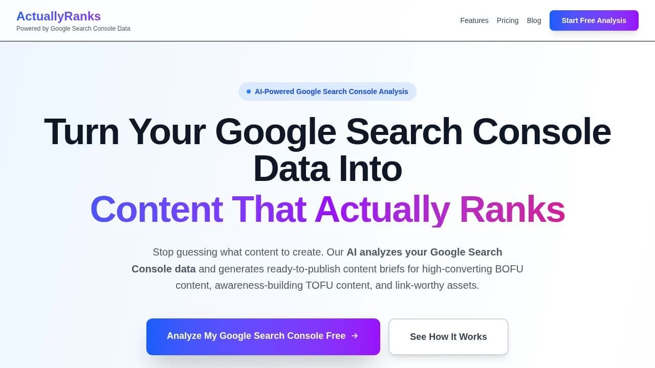 Actually Ranks website preview