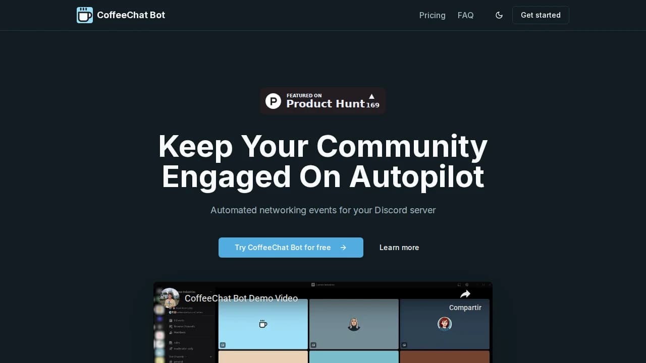 CoffeeChat Bot website preview
