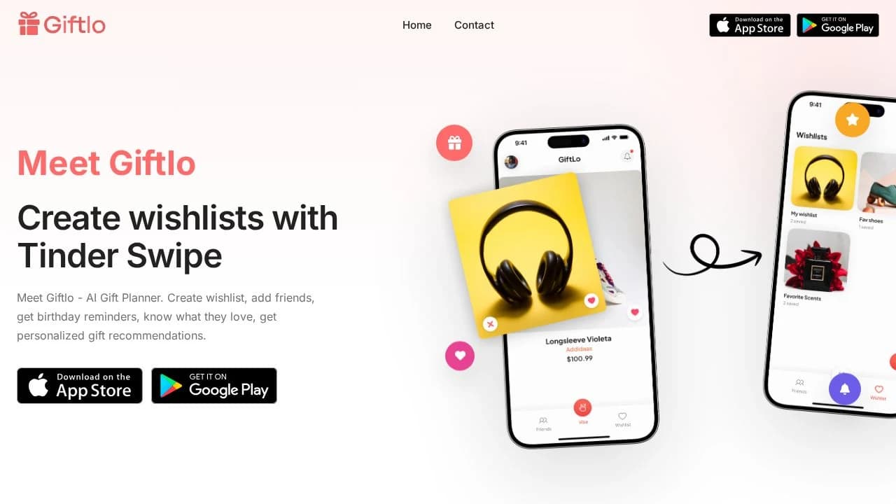 Giftlo - AI Gift Planner website preview