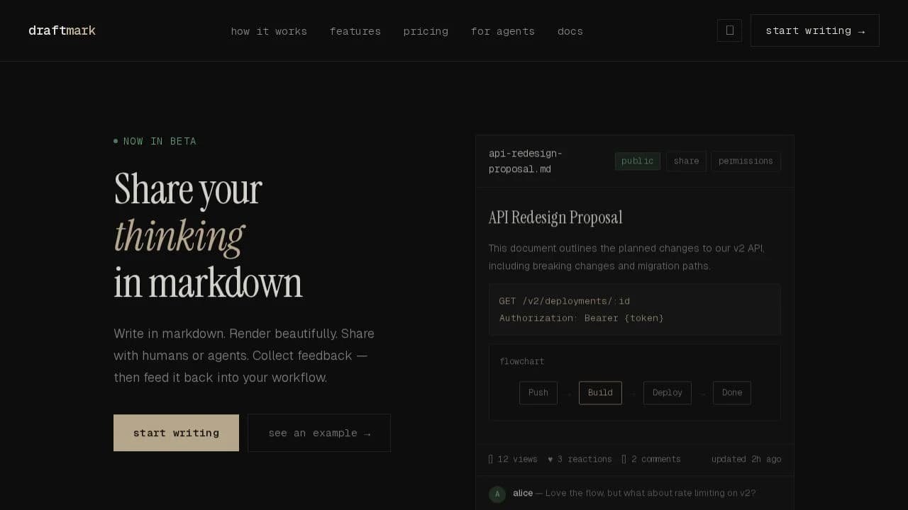Draftmark website preview
