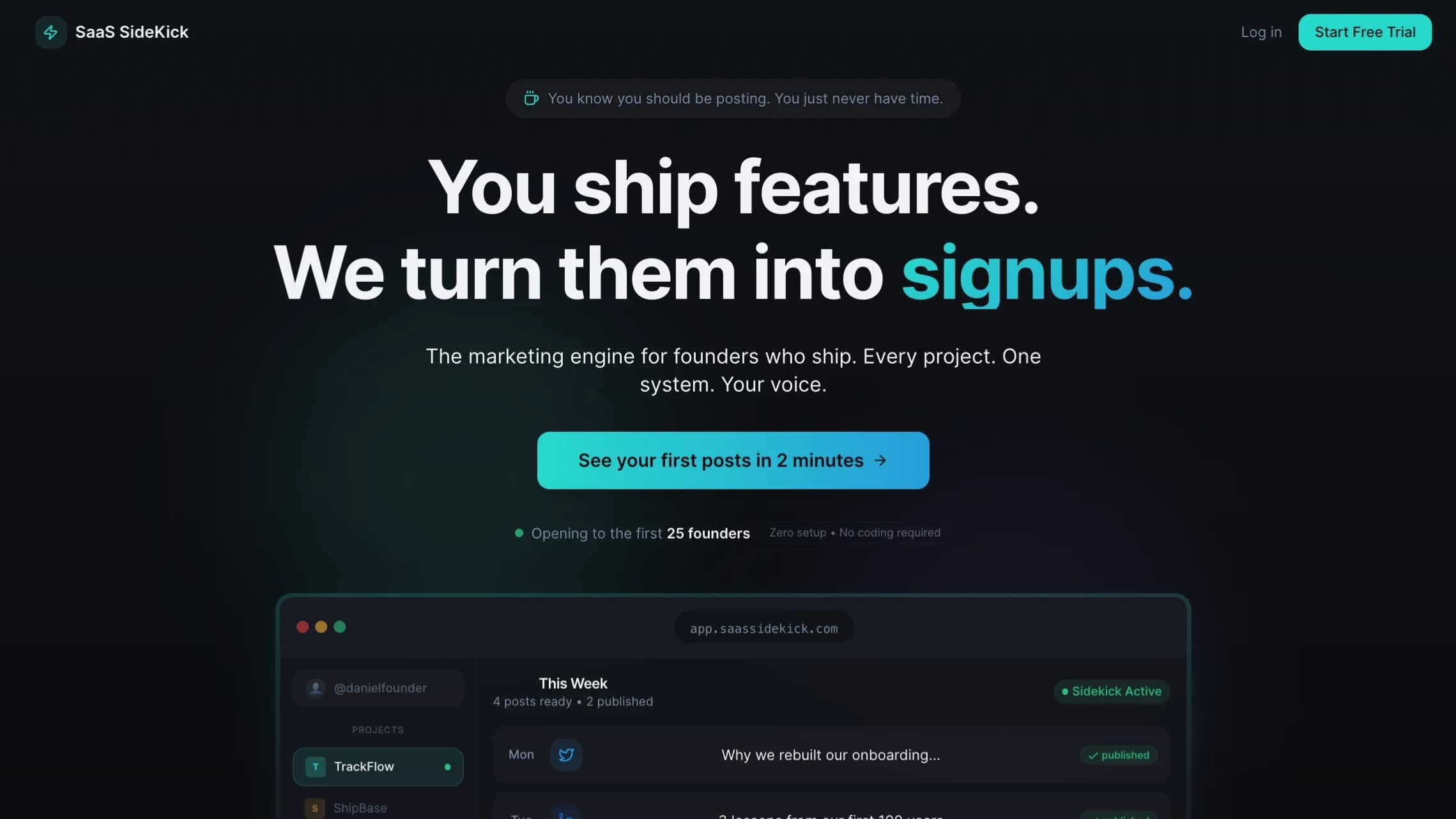 SaaS Sidekick website preview