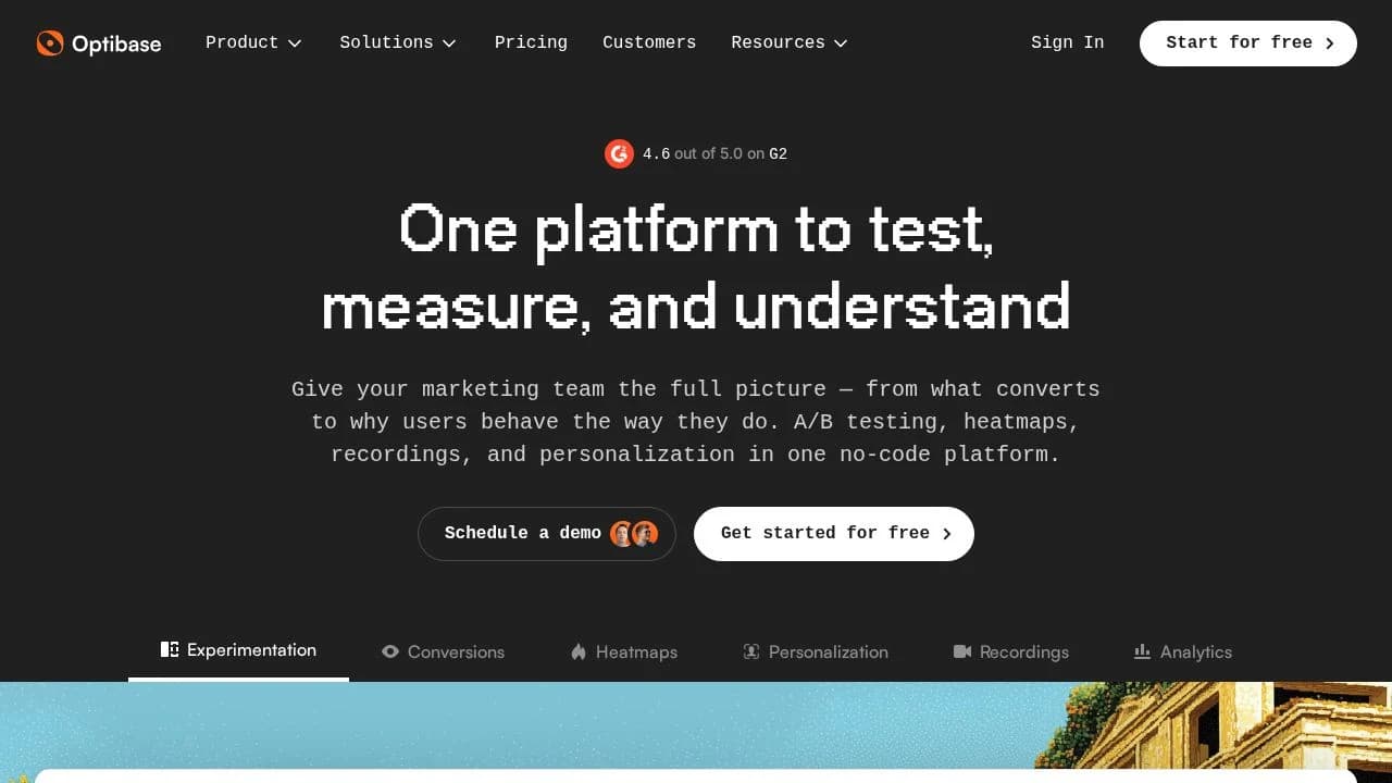 Optibase website preview