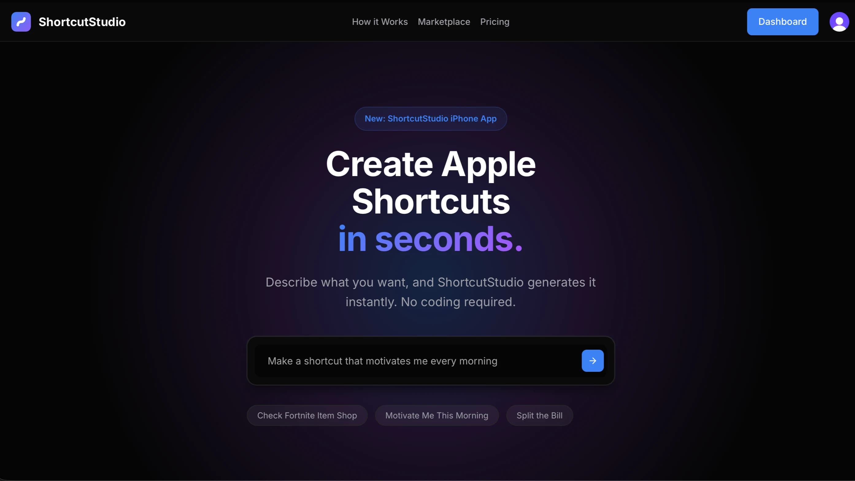 ShortcutStudio website preview