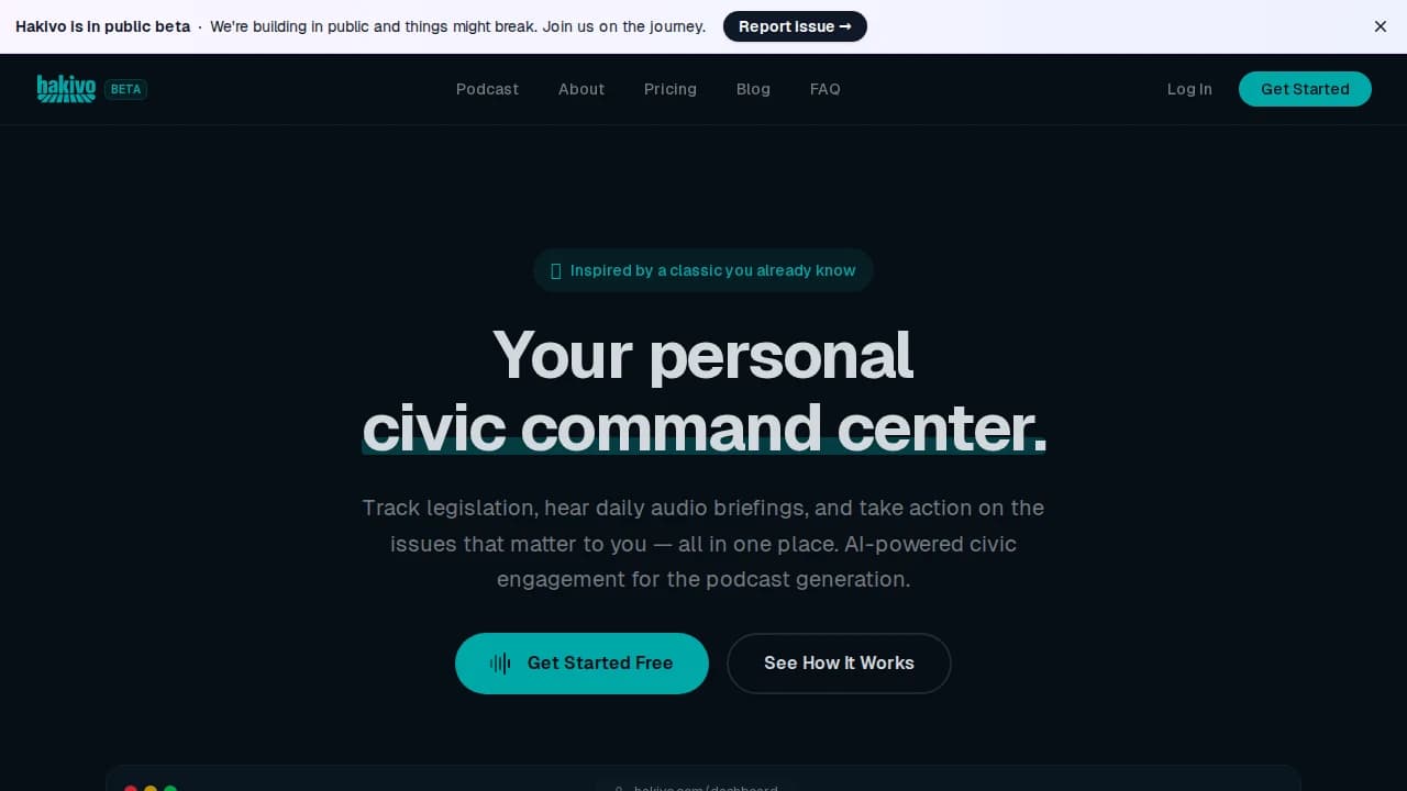 Hakivo website preview