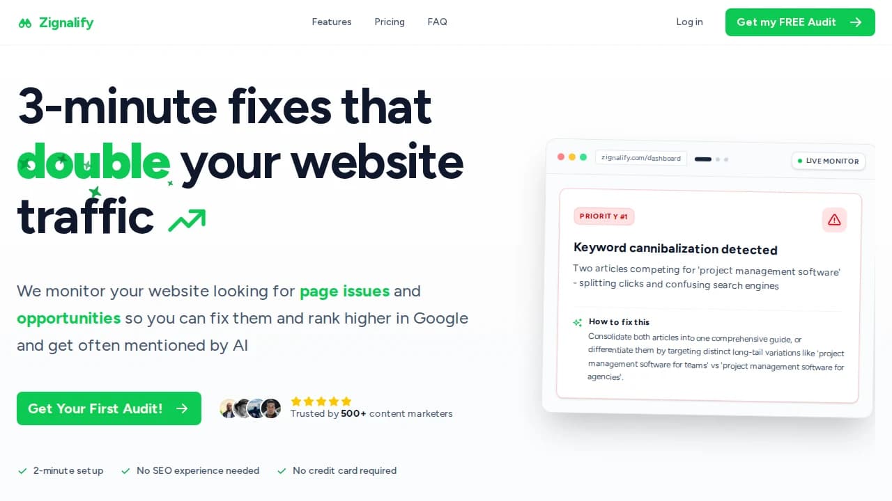 Zignalify website preview