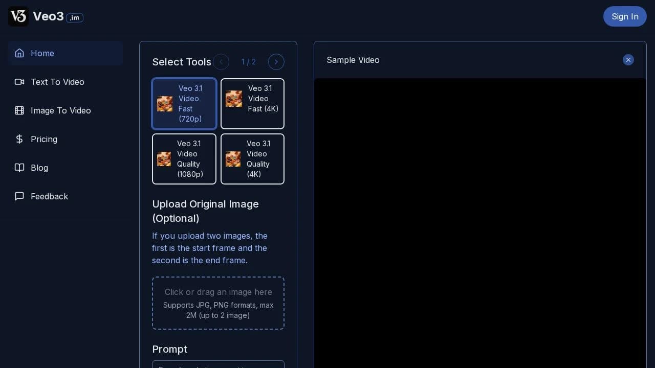 video generation website preview