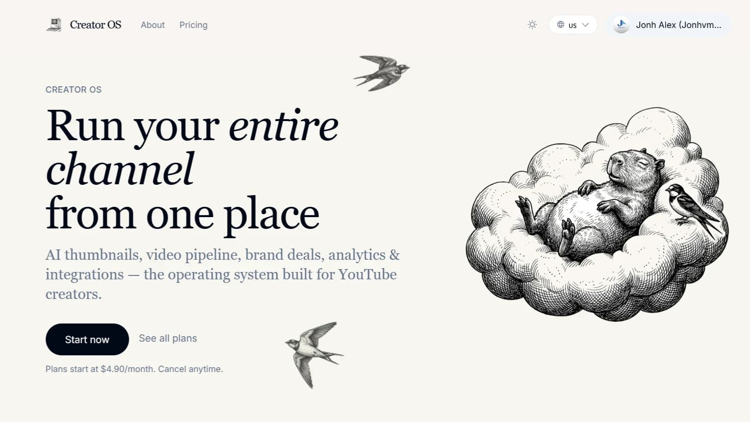 Creator OS website preview