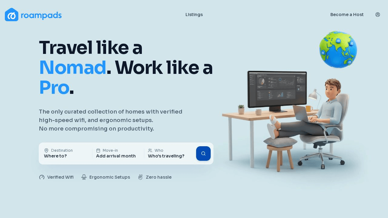 Roampads website preview