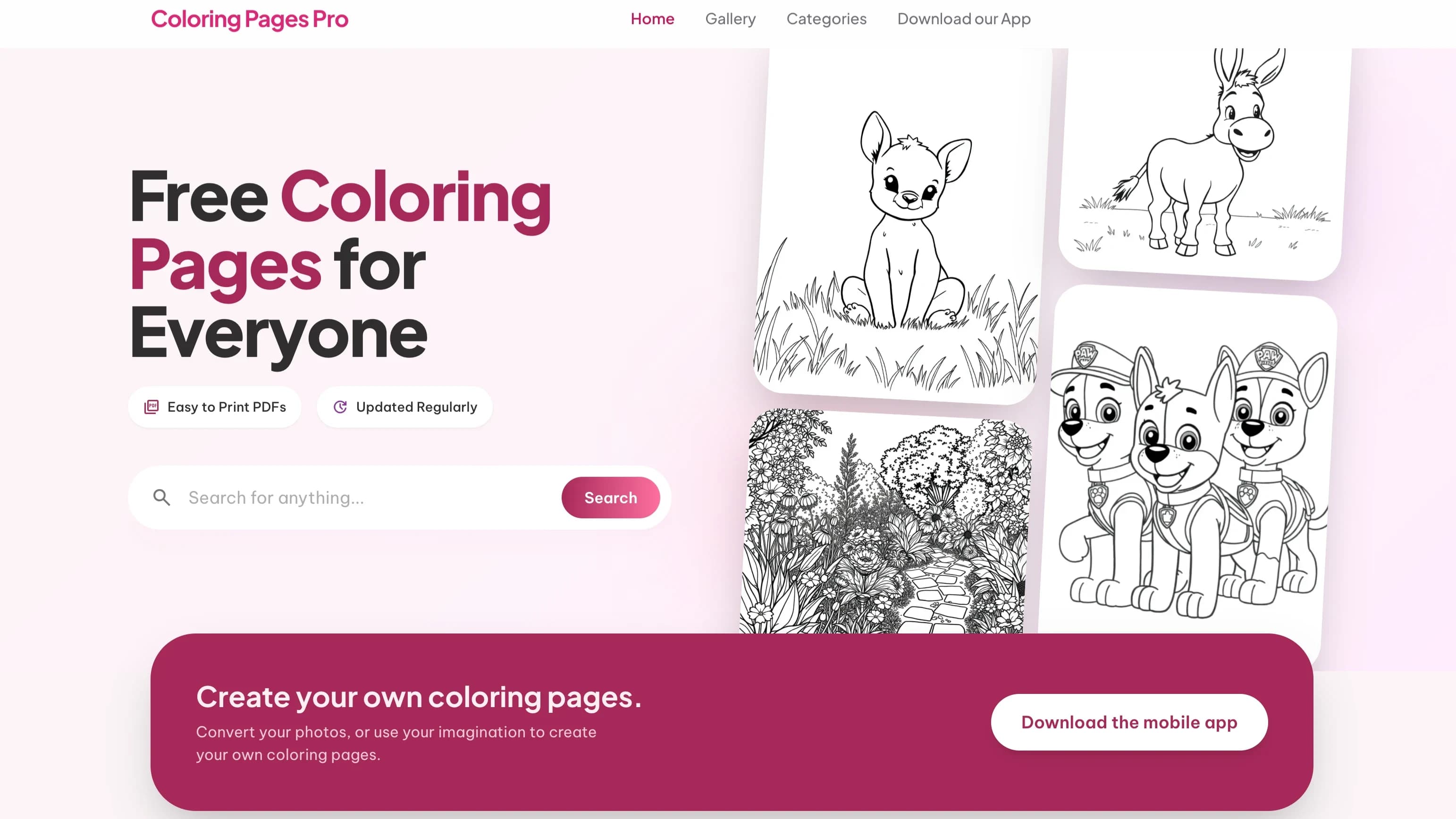 Coloring Pages Pro website preview