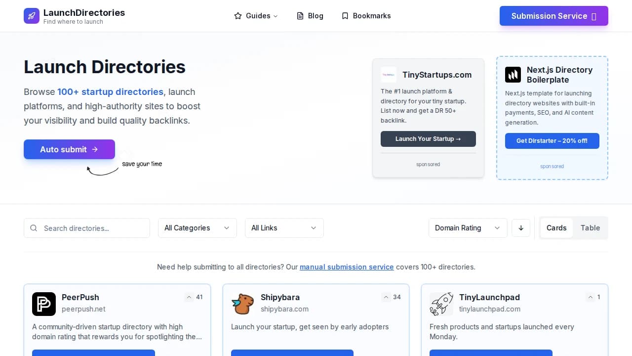 LaunchDirectories website preview
