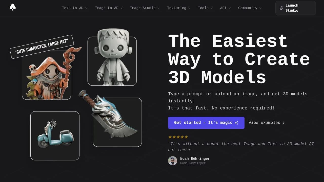 3DAIStudio website preview