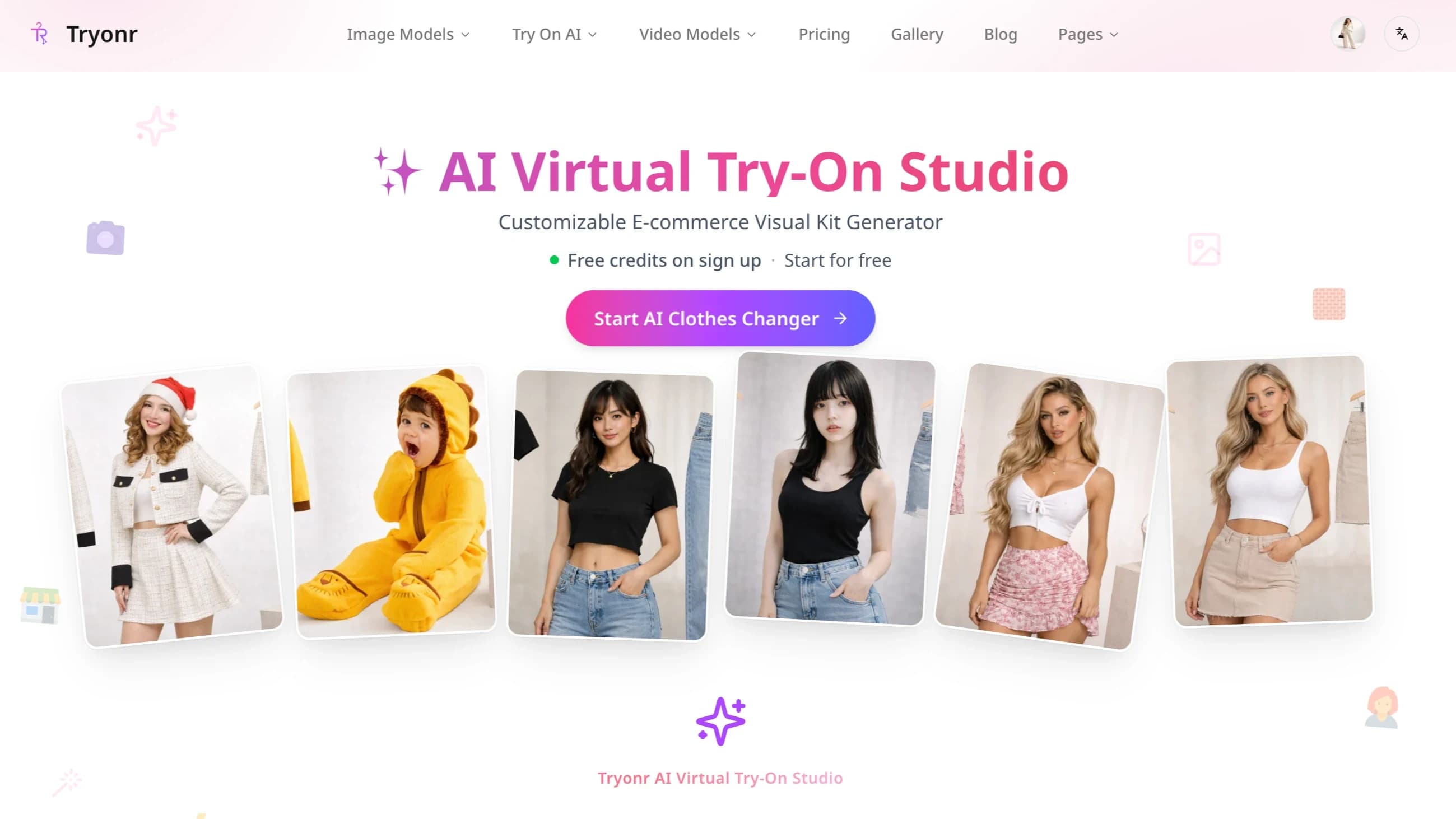 AI Virtual Try-On Studio website preview