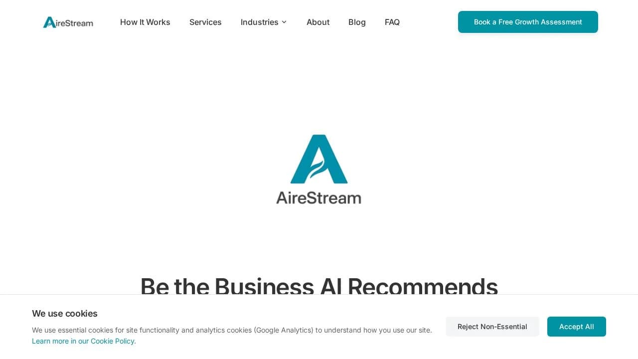 AireStream website preview