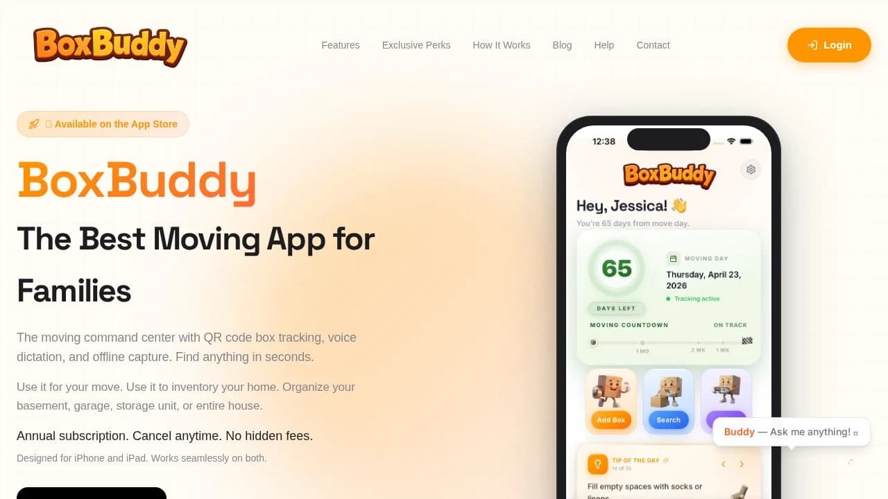 BoxBuddy website preview