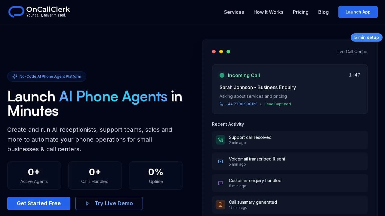 OnCallClerk website preview