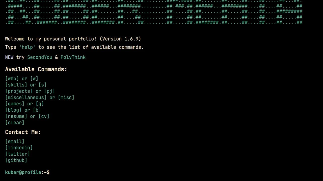 Kuber Mehta Portfolio website preview