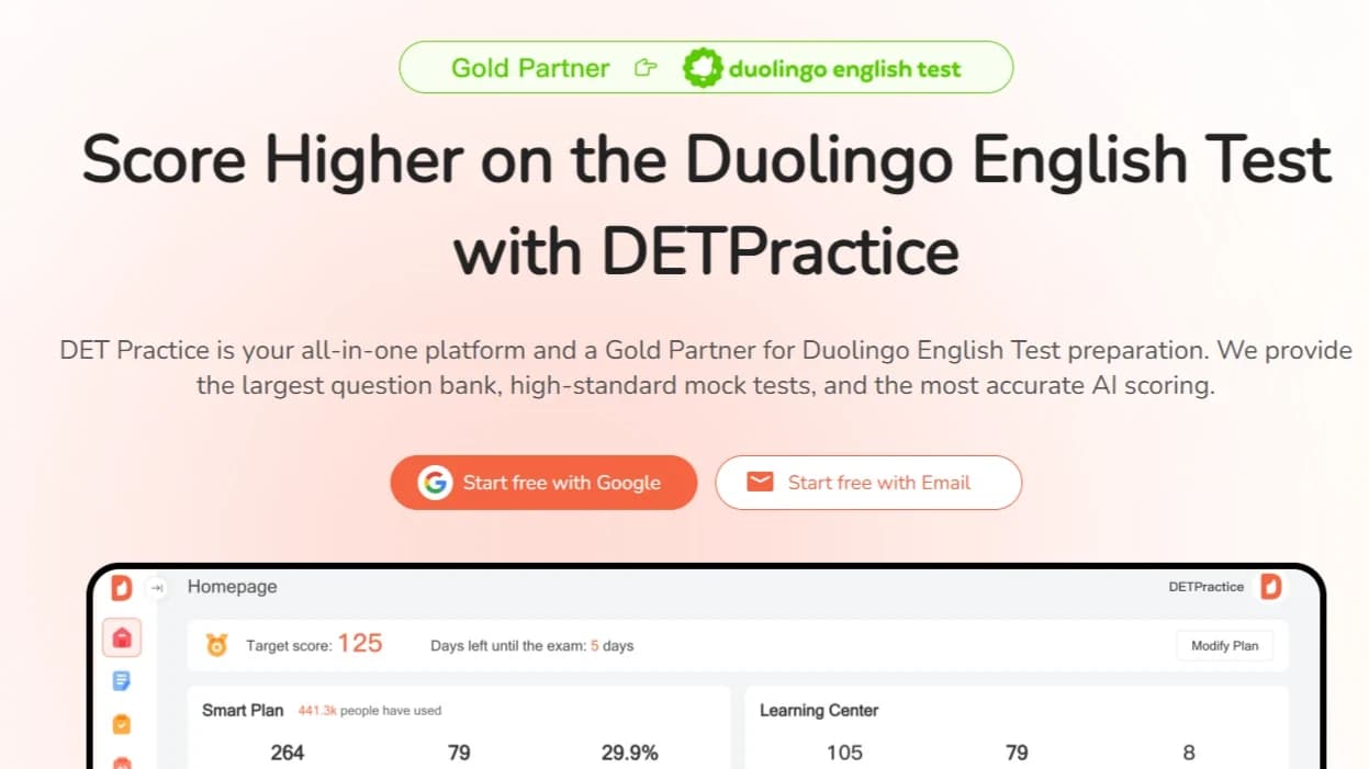 DETPractice website preview