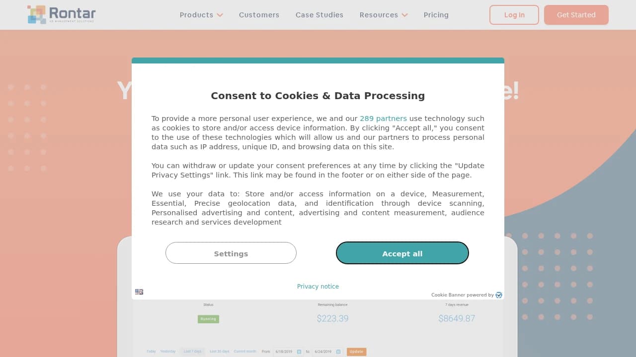 Rontar website preview