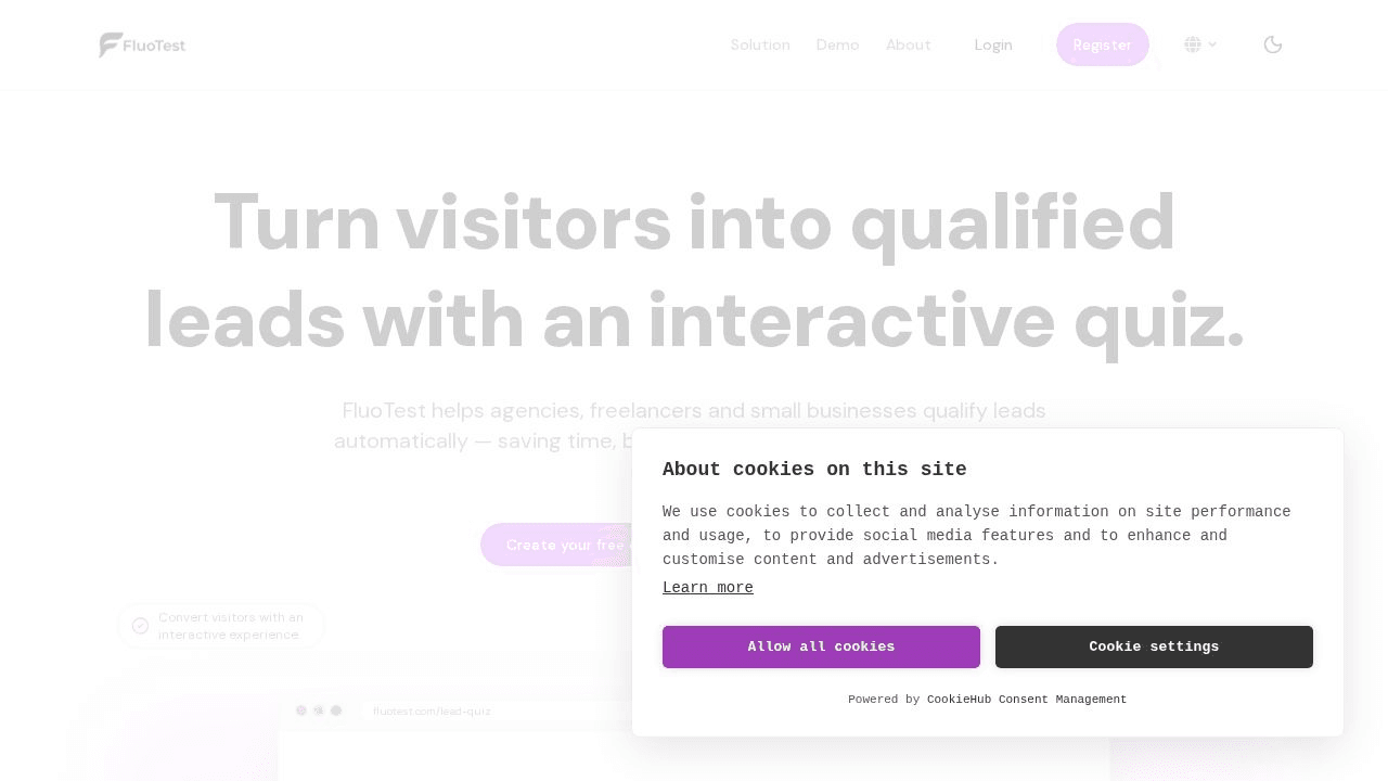 FluoTest website preview