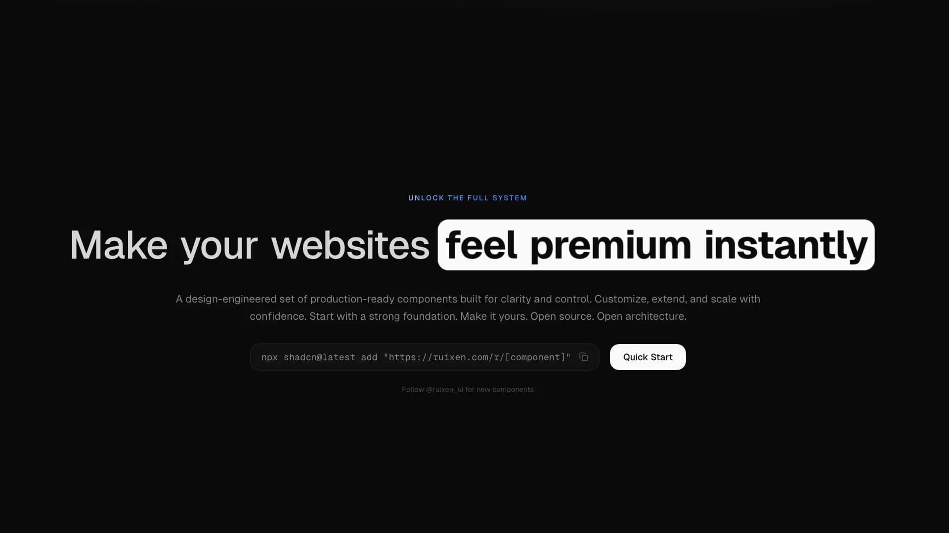 Ruixen UI website preview