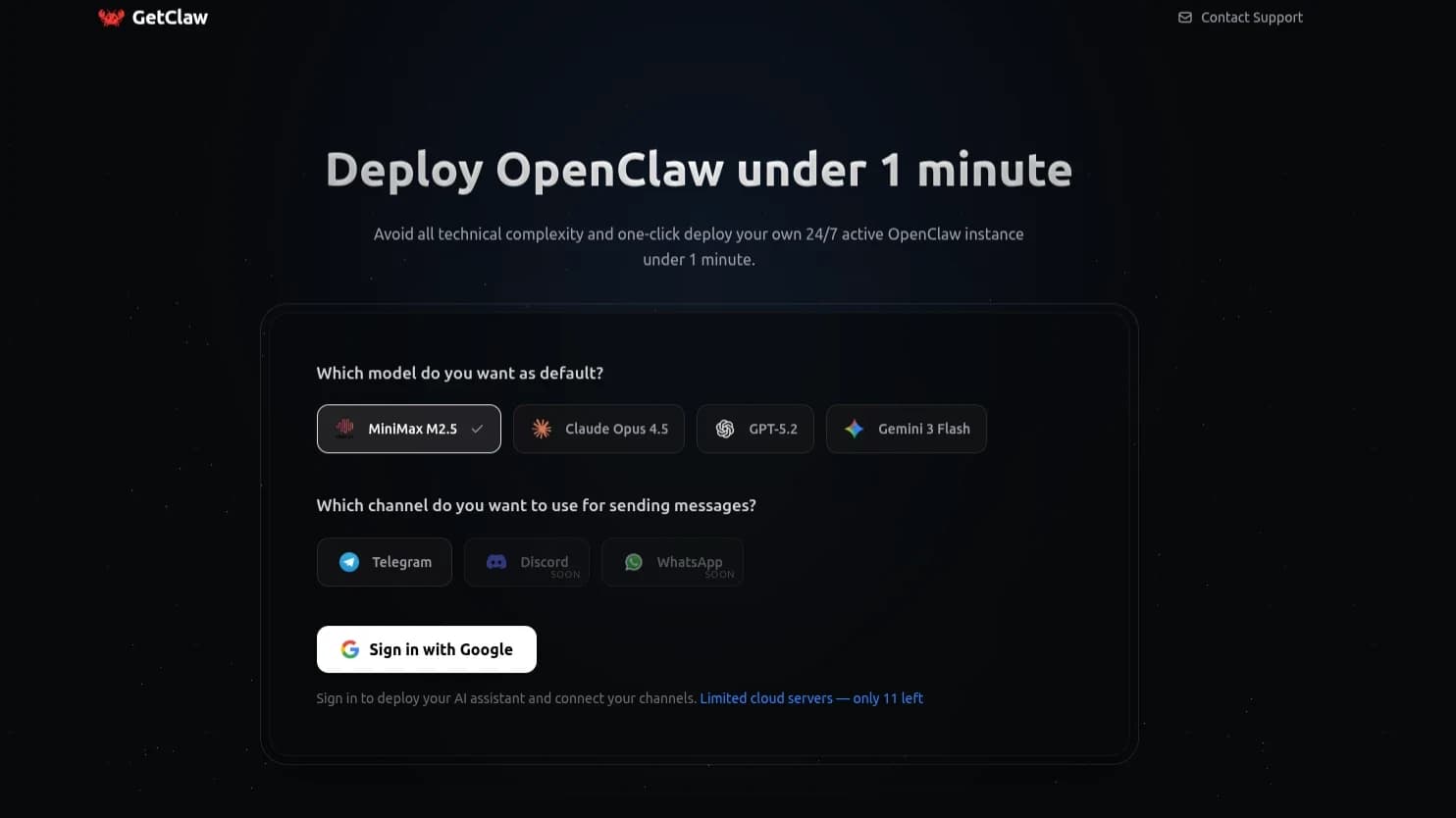 Get Claw website preview