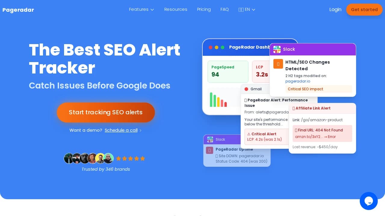 Pageradar website preview