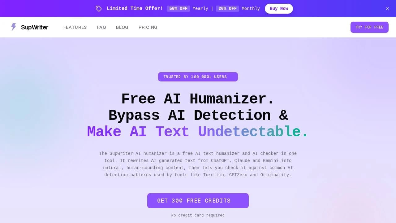 SupWriter website preview