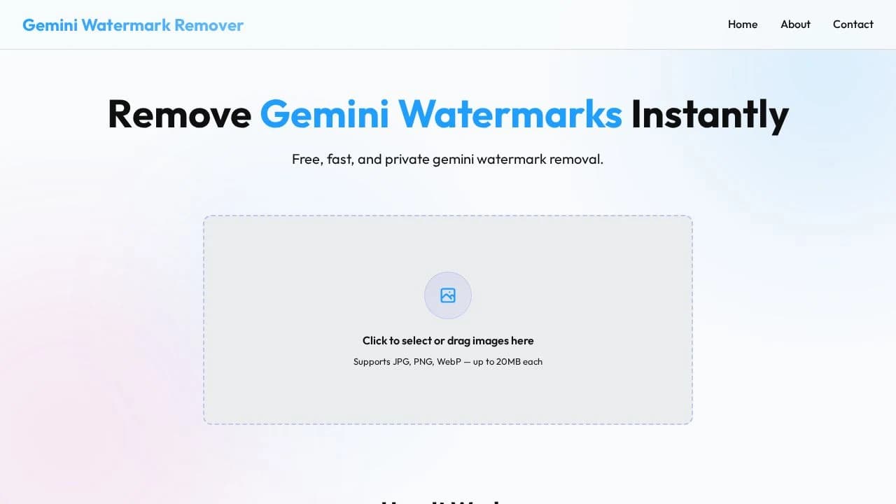 Gemini Watermark Remover website preview