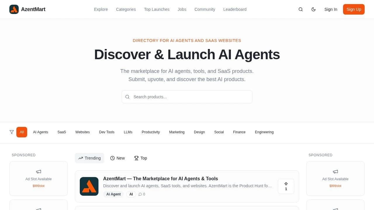 Azent Mart website preview