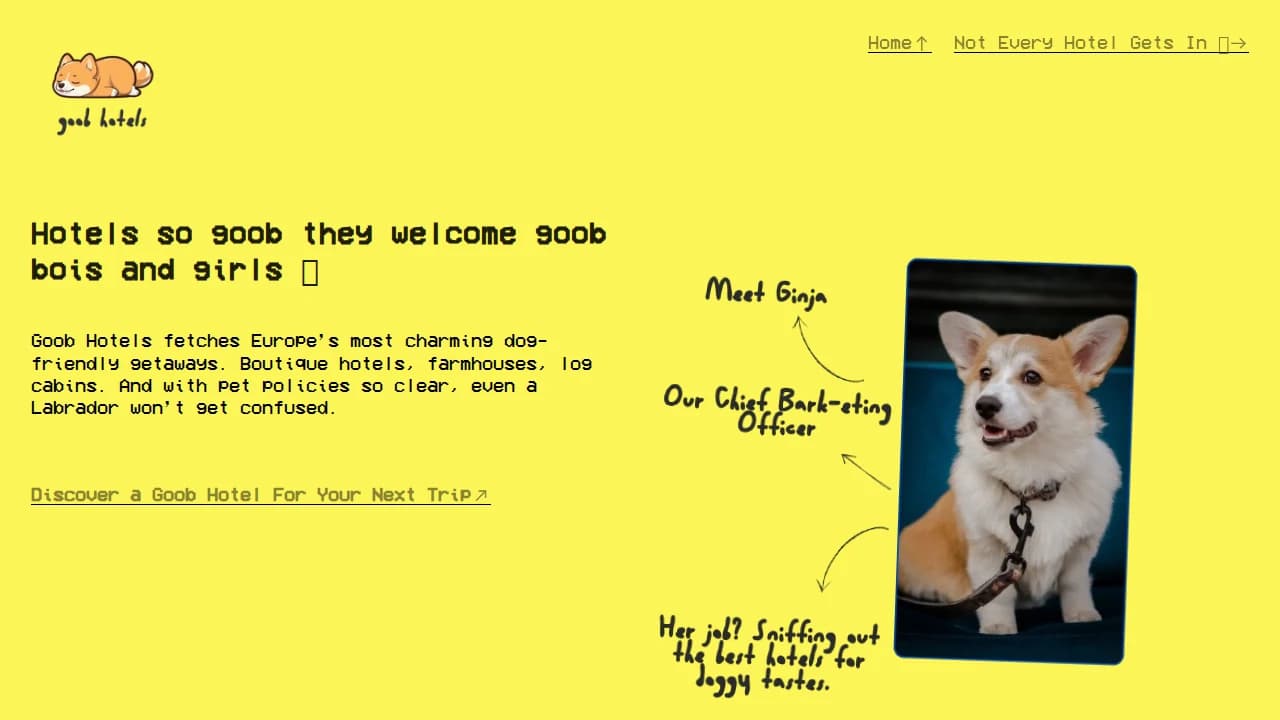goobhotels.com website preview