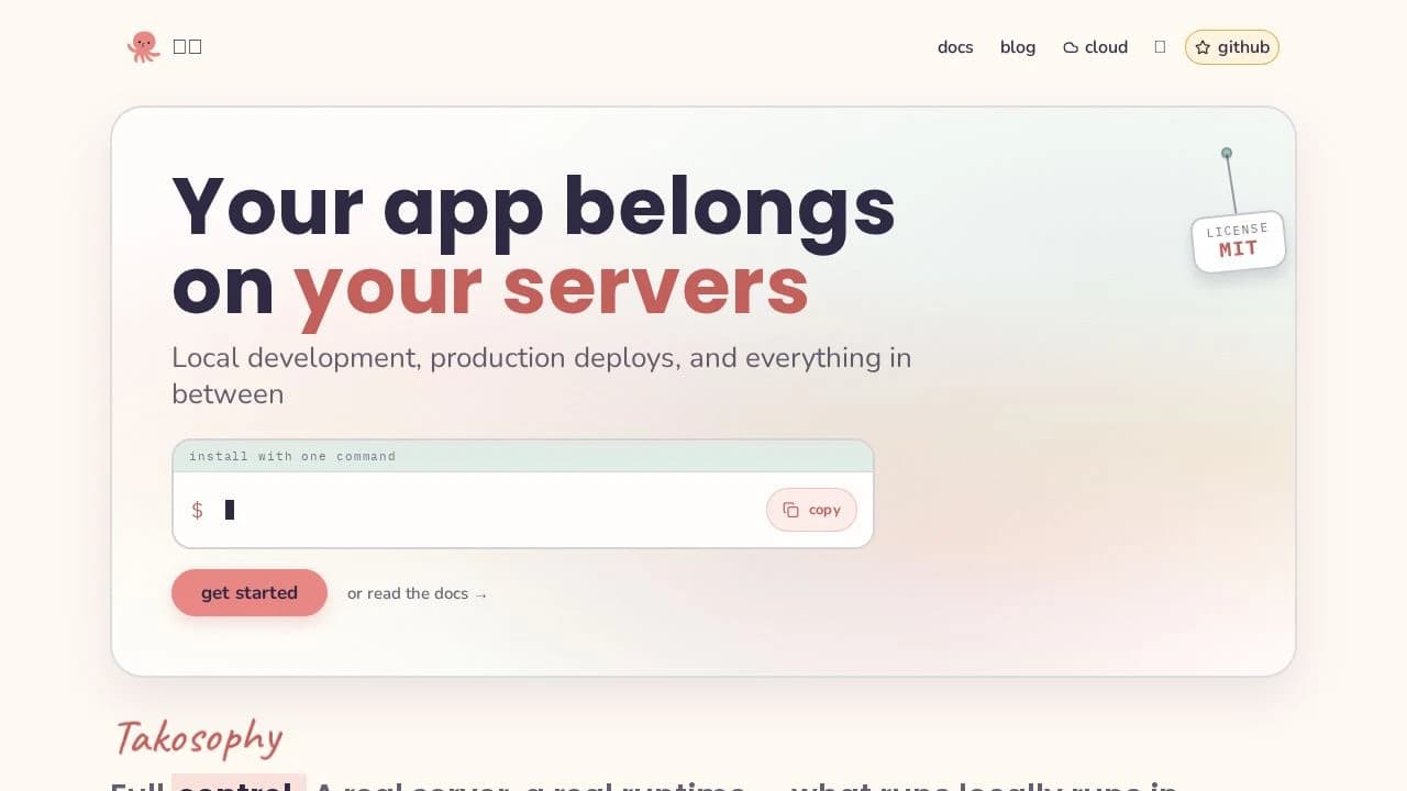 Tako website preview