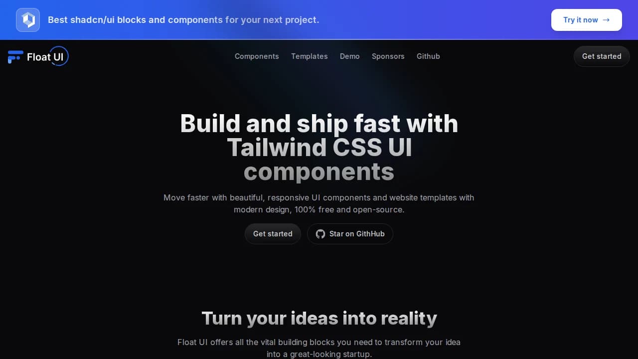 Float UI website preview