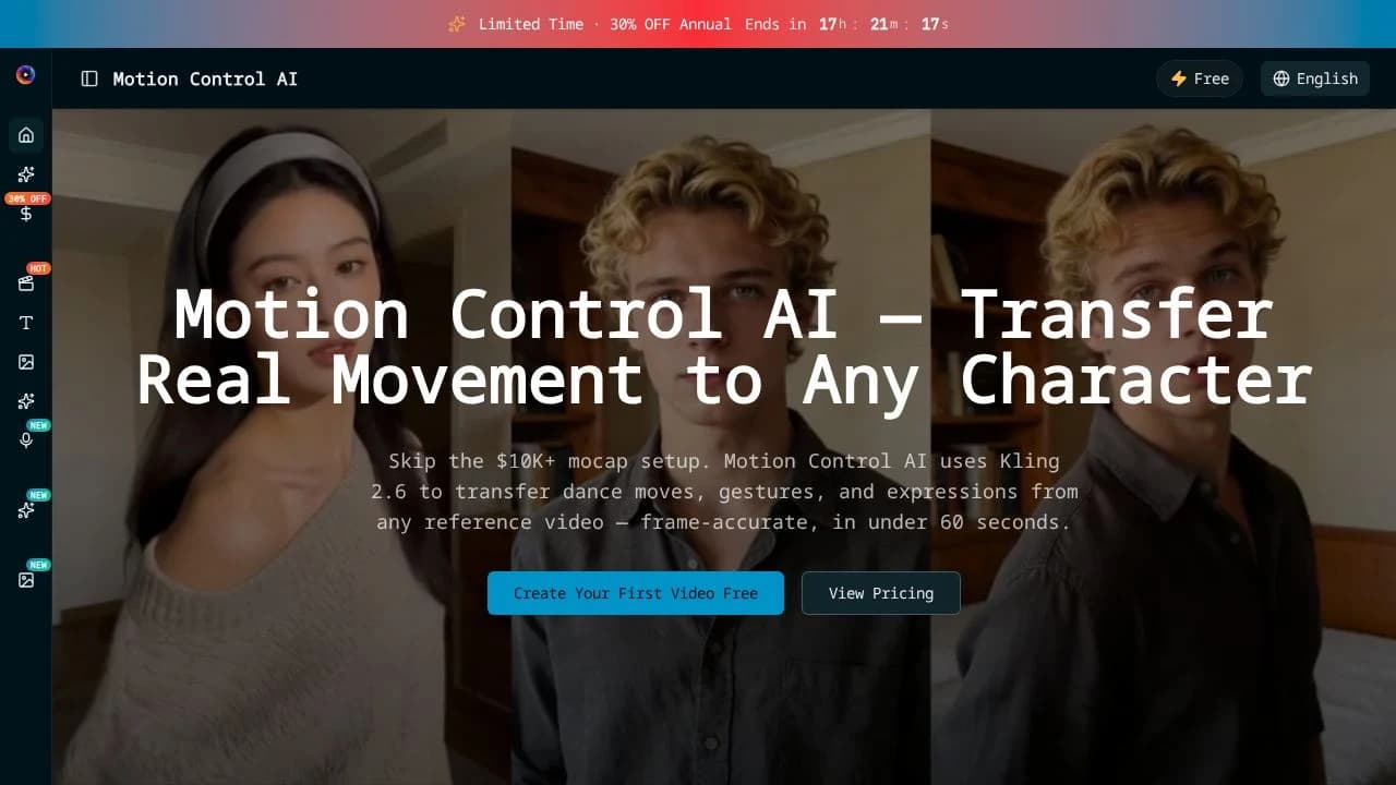 Motion Control AI website preview