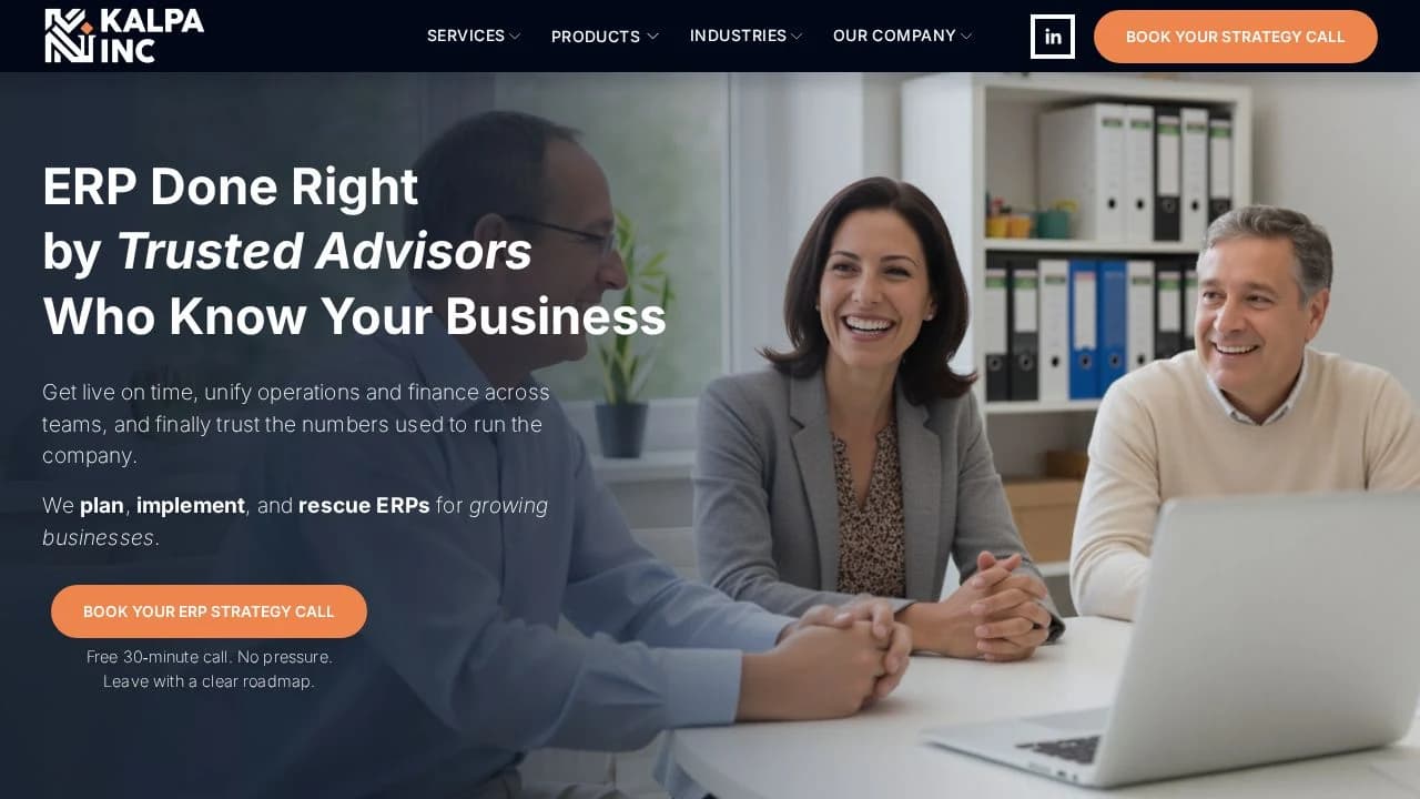 ERP consultation website preview