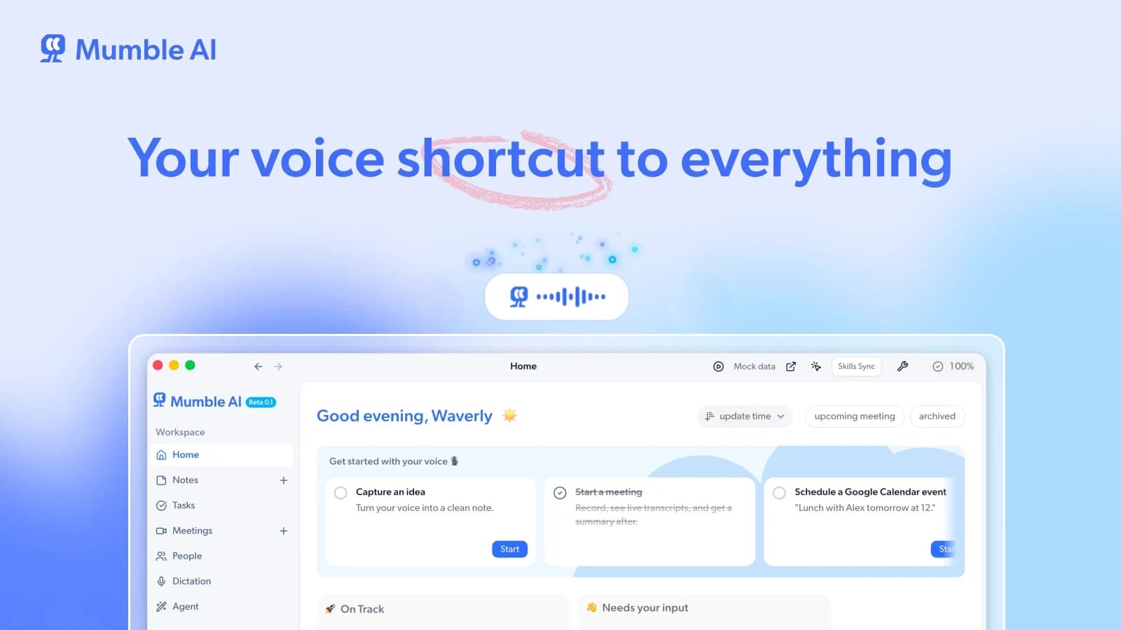Mumble AI website preview
