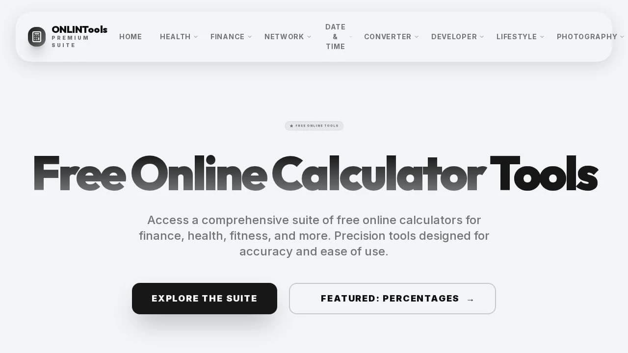 Online Tools & Calculators website preview