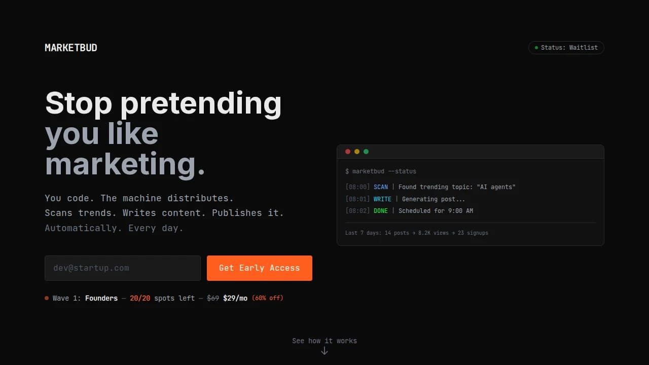 MarketBud website preview