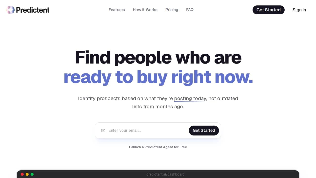 Predictent AI website preview