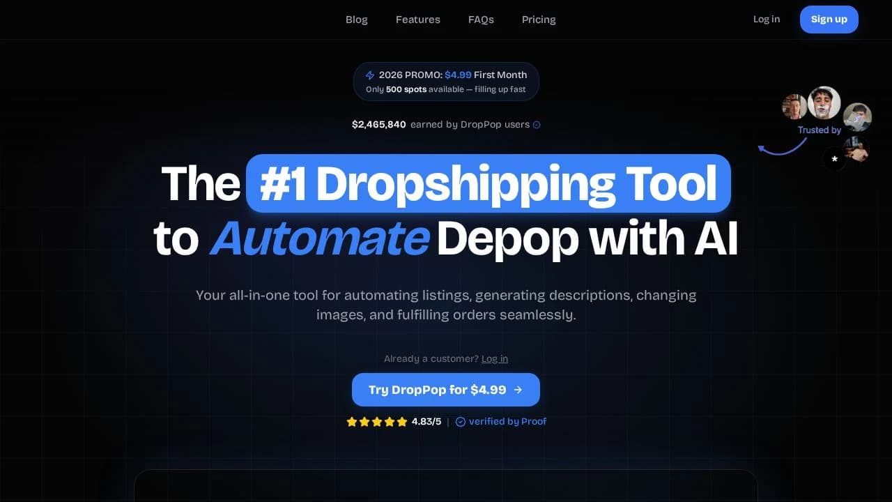 DROPPOP website preview