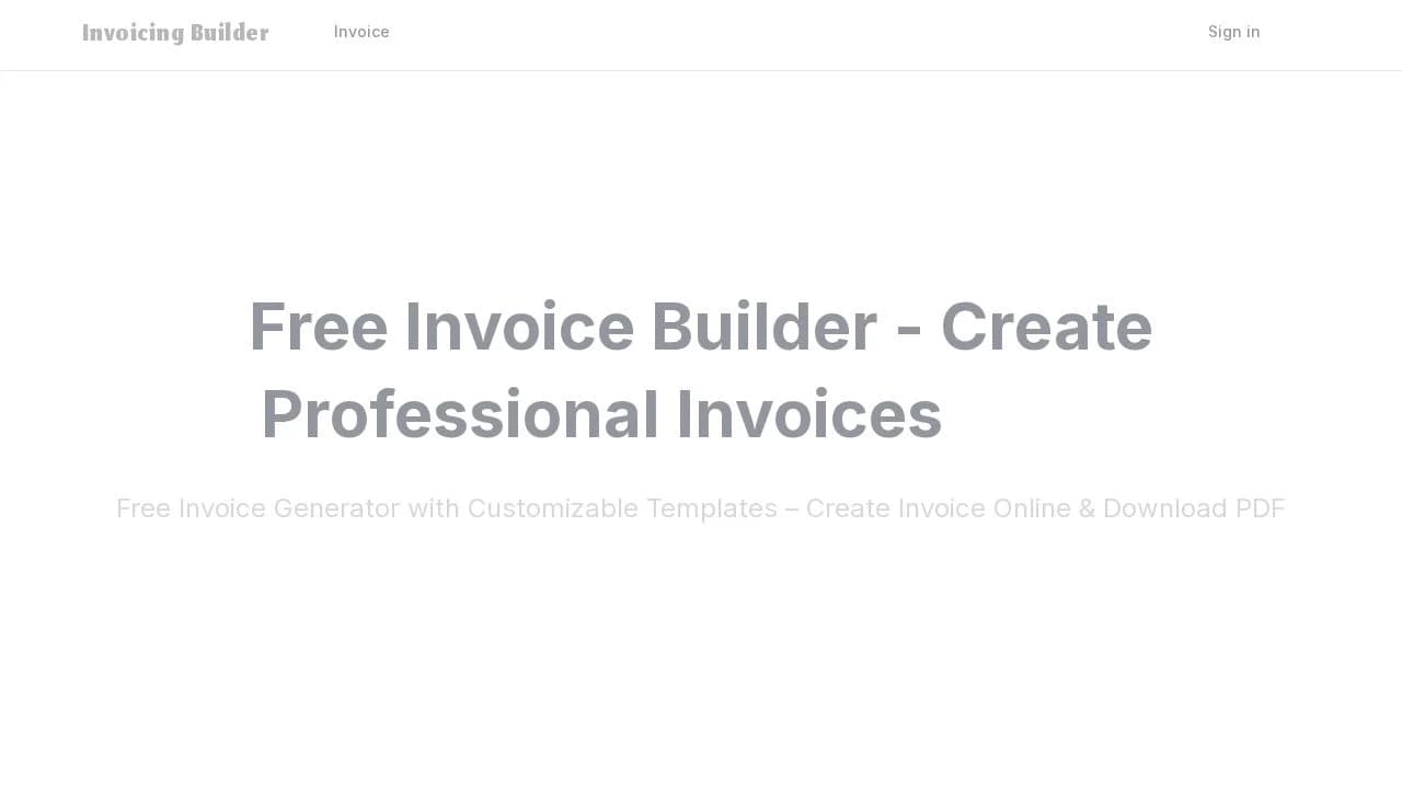 InvoicingBuilder website preview