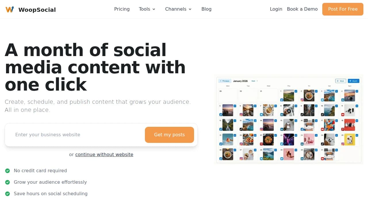 WoopSocial website preview