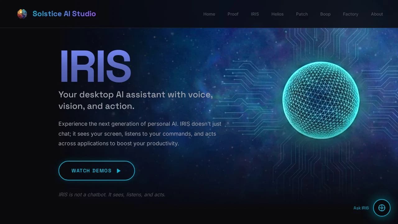 Iris website preview