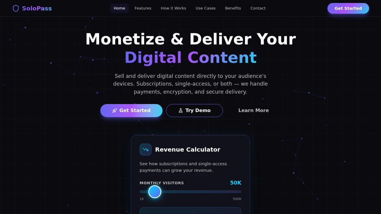 SoloPass website preview