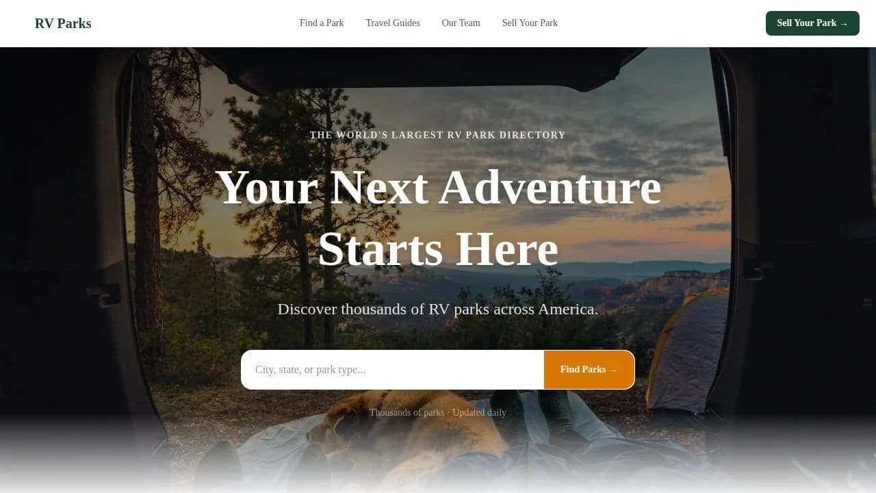 RV Parks Directory website preview