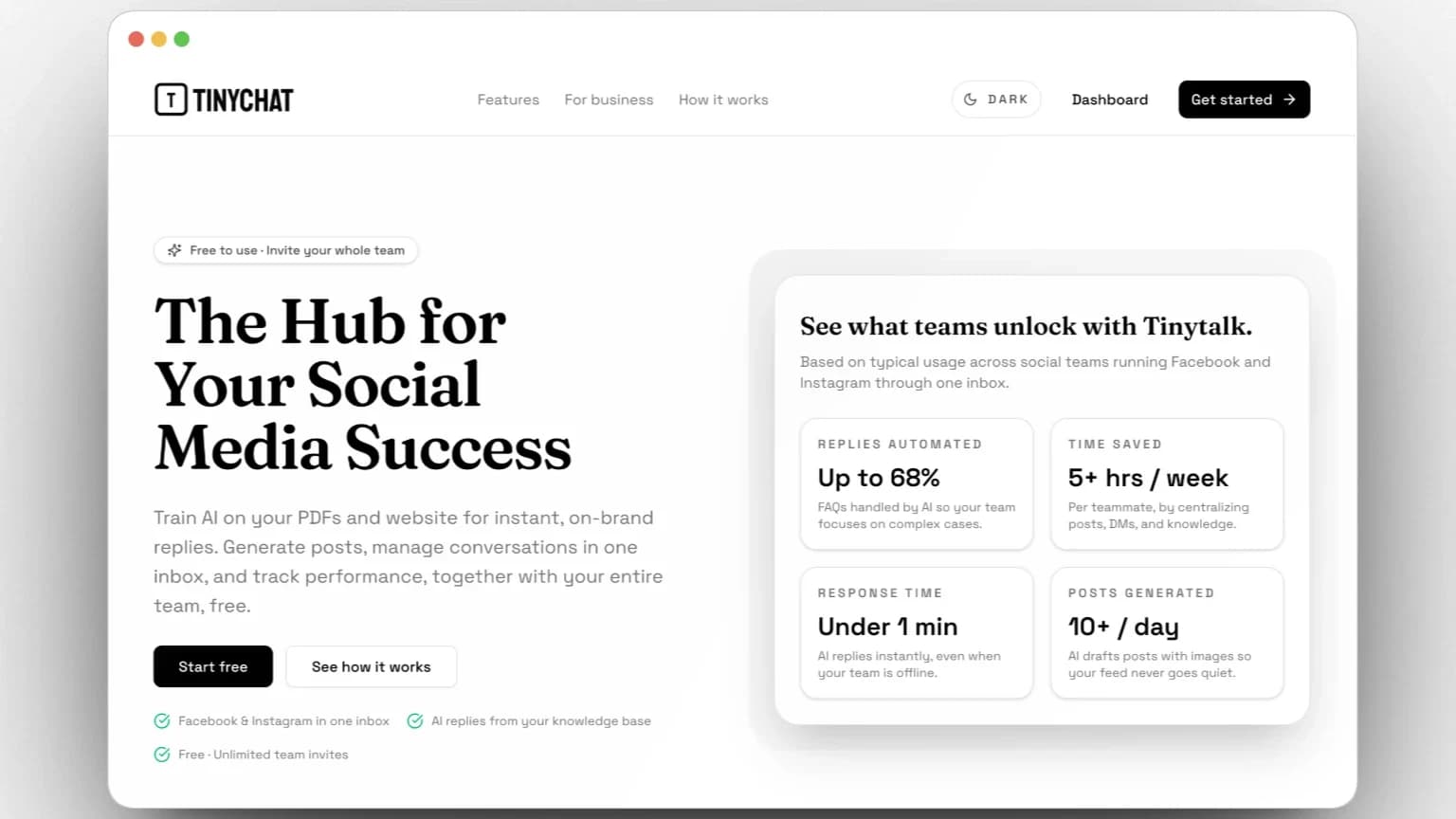 Tinychat website preview