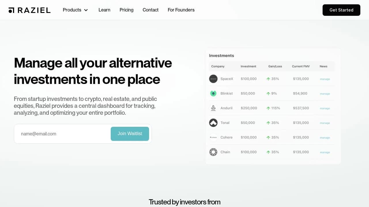 Raziel website preview