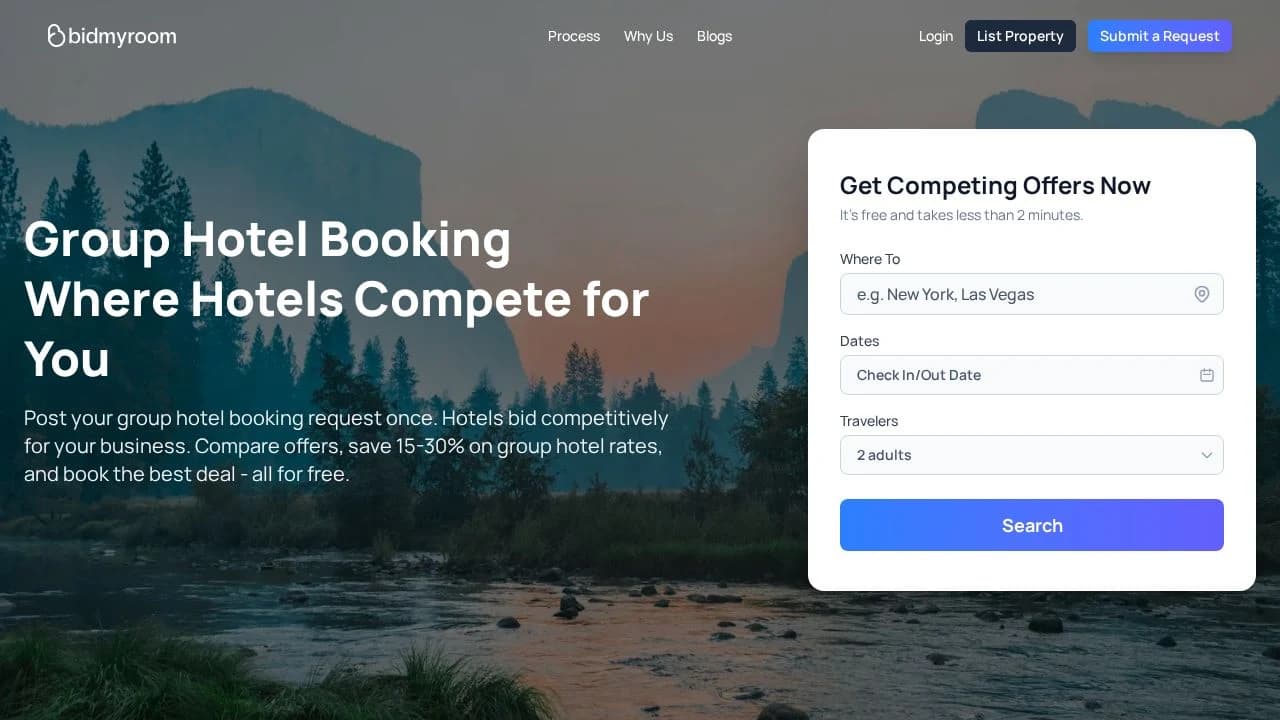 Bidmyroom website preview