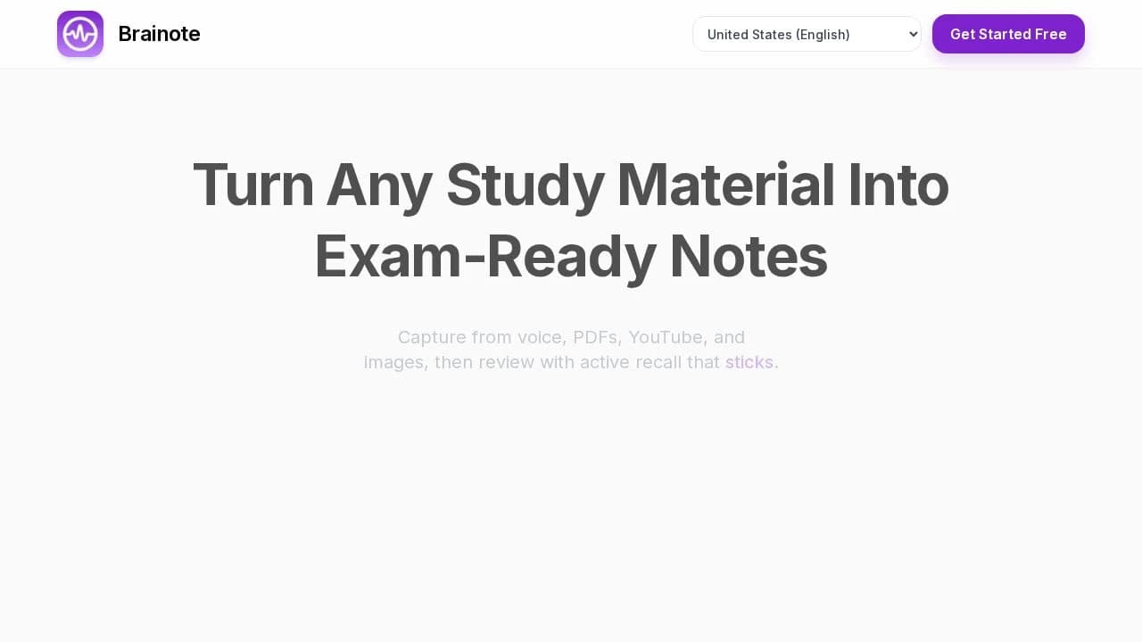Brainote website preview