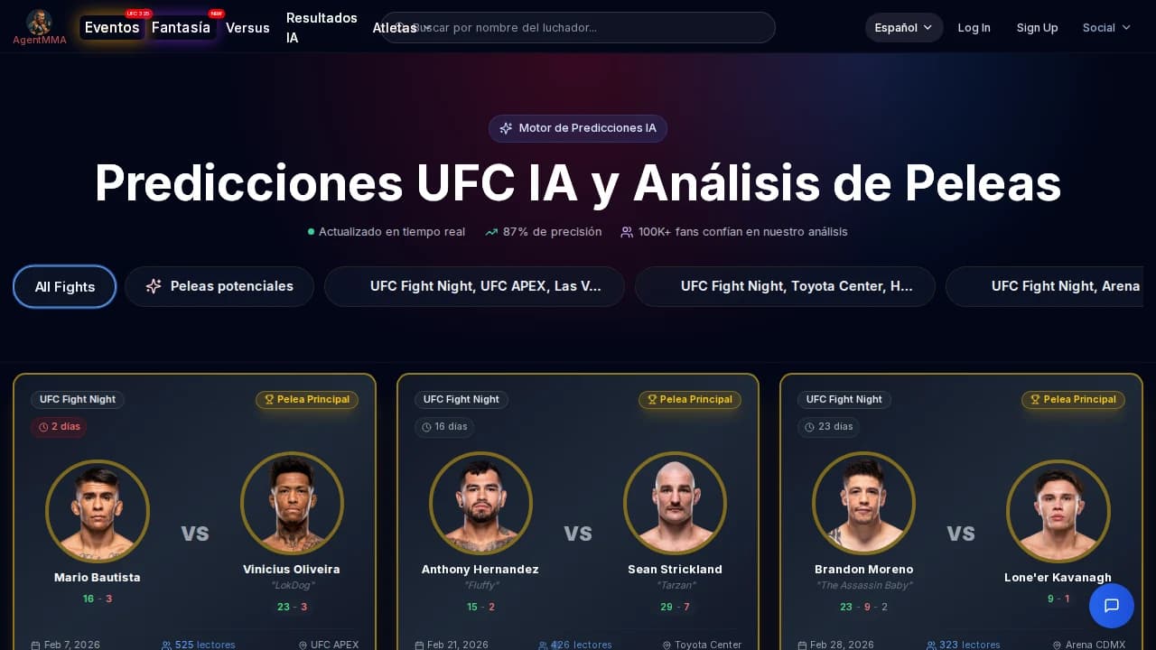 Agent MMA website preview