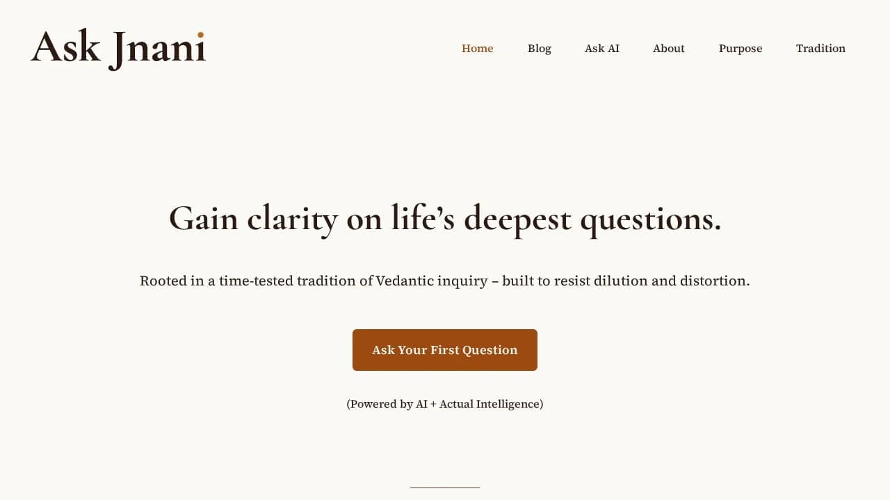 Ask Jnani website preview